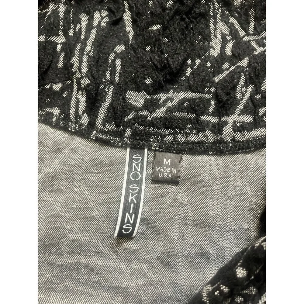 Sno Skins abstract print textured jacket black & gray sz Medium